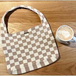 New Kopari Checkered Knit Tote Bag
